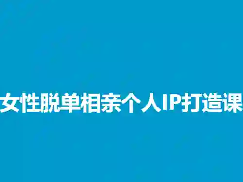 蓝冰《女性脱单相亲个人IP打造课》实战指南｜限时揭秘专属变现路径-拆界研习社