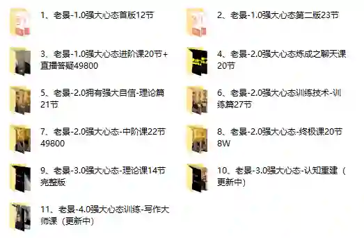 老景强大心态系列11套｜实战指南+限时揭秘+专属更新-拆界研习社